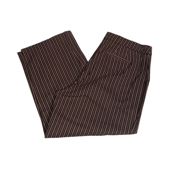 Croft & Barrow Womens Neutral Stripe Elastic Waistband Pants Size 10 Brown NWT - Picture 1 of 12